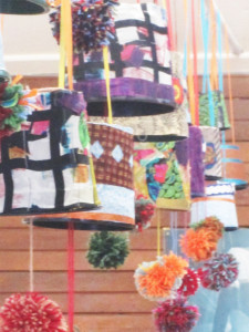 Colourful lampshades